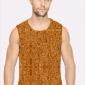 Men Coffee Brown Sleeveless T-Shirt