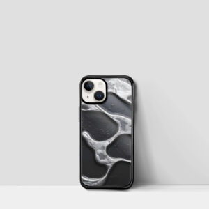 IPhone Silver Metal Glass Case