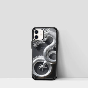 IPhone Silver Dragon Glass Case