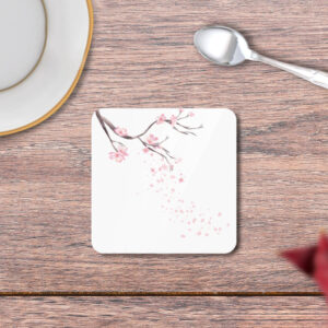 Cherry Blossom Print Square Coasters